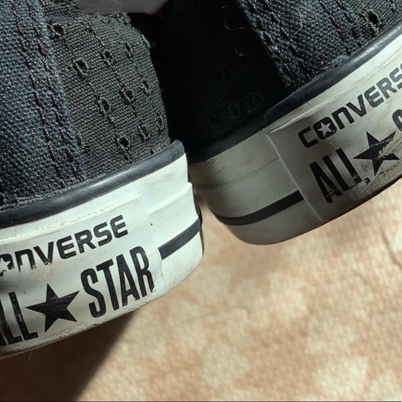 Vintage Black Eyelet Converse All Stars 8 - Picture 4 of 6